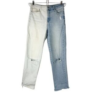 RSQ Women's Size 28 Two-Tone Distressed Jeans Blue White Denim